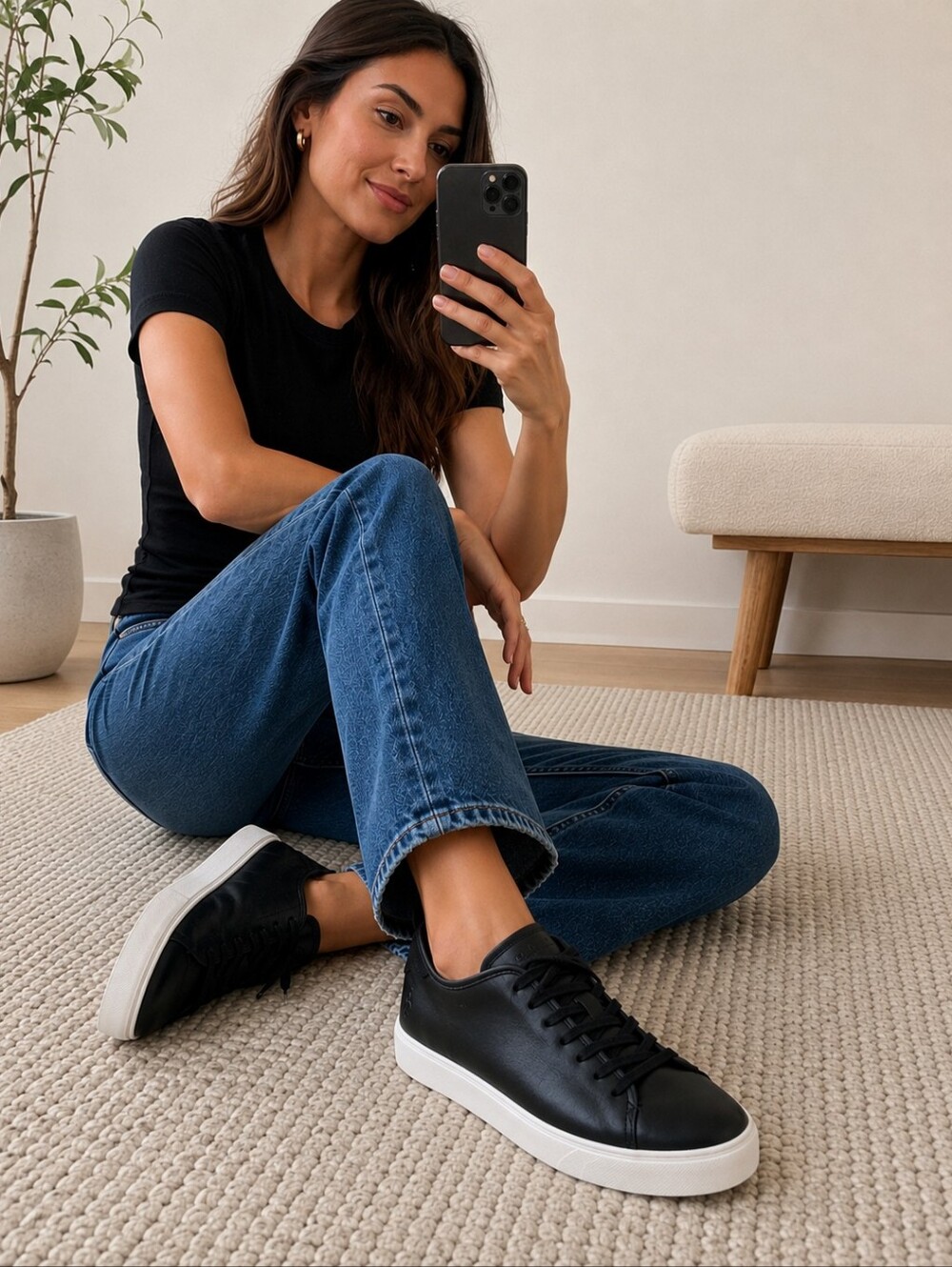 Rag & Bone Standard Issue Leather Sneakers - Black Leather - Size 11 - NWT